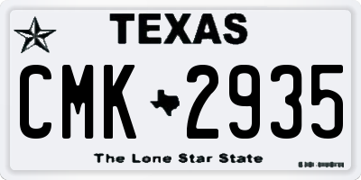 TX license plate CMK2935