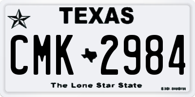 TX license plate CMK2984
