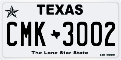 TX license plate CMK3002