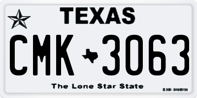 TX license plate CMK3063