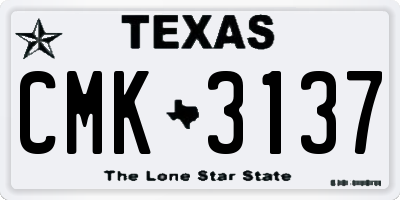 TX license plate CMK3137