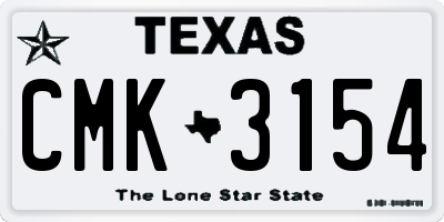 TX license plate CMK3154
