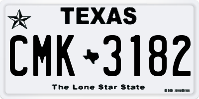 TX license plate CMK3182
