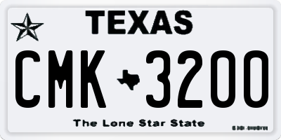 TX license plate CMK3200