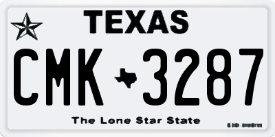 TX license plate CMK3287