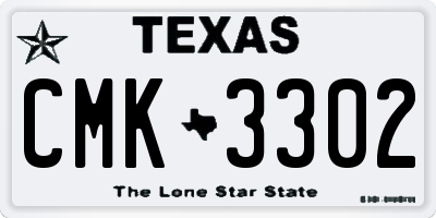 TX license plate CMK3302