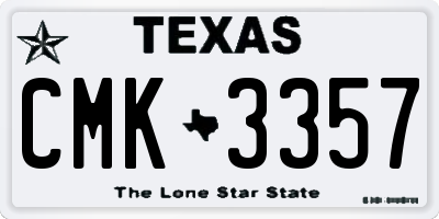 TX license plate CMK3357