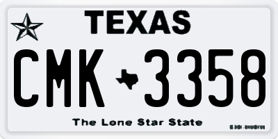 TX license plate CMK3358