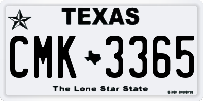 TX license plate CMK3365
