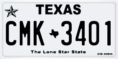 TX license plate CMK3401
