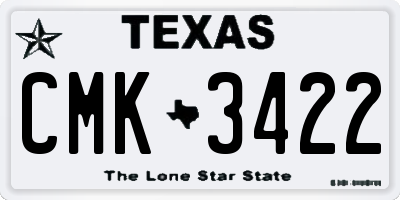 TX license plate CMK3422