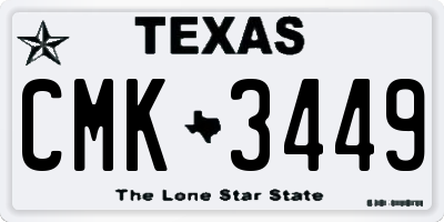 TX license plate CMK3449