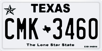 TX license plate CMK3460
