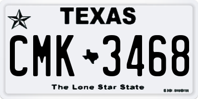 TX license plate CMK3468