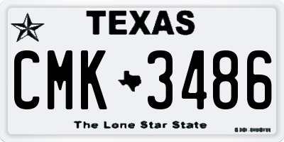 TX license plate CMK3486