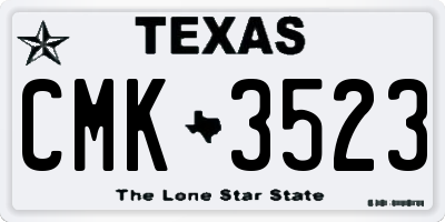 TX license plate CMK3523