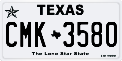 TX license plate CMK3580