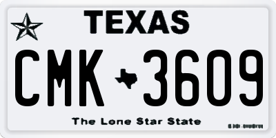 TX license plate CMK3609