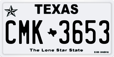 TX license plate CMK3653