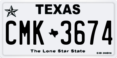 TX license plate CMK3674