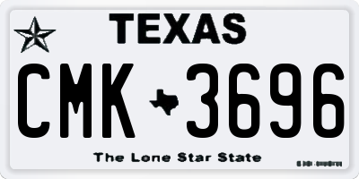 TX license plate CMK3696