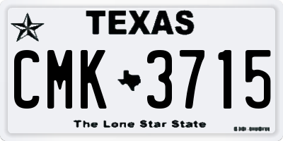 TX license plate CMK3715