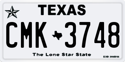 TX license plate CMK3748