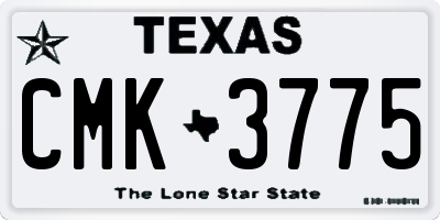 TX license plate CMK3775