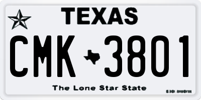 TX license plate CMK3801
