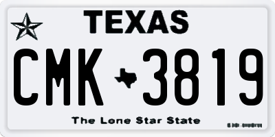 TX license plate CMK3819