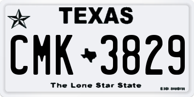 TX license plate CMK3829