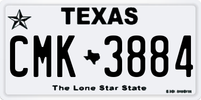 TX license plate CMK3884