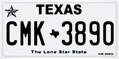 TX license plate CMK3890