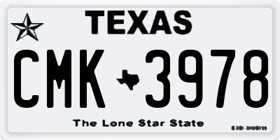 TX license plate CMK3978