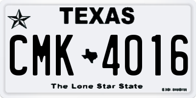 TX license plate CMK4016