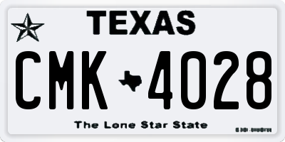 TX license plate CMK4028