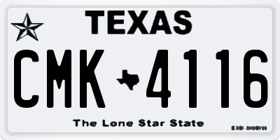 TX license plate CMK4116