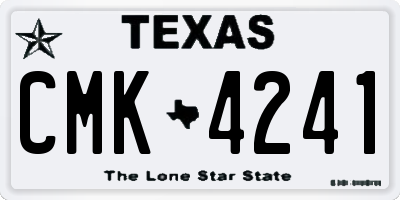 TX license plate CMK4241