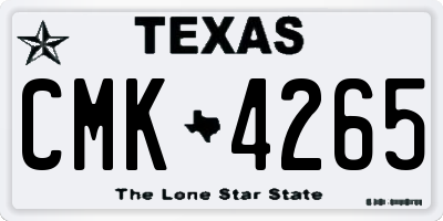TX license plate CMK4265