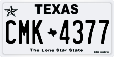TX license plate CMK4377
