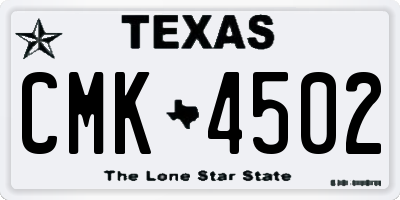 TX license plate CMK4502
