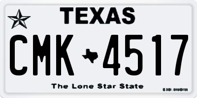 TX license plate CMK4517