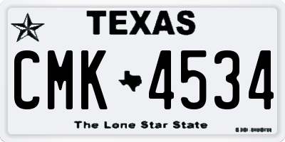 TX license plate CMK4534