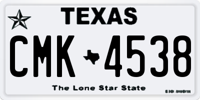 TX license plate CMK4538