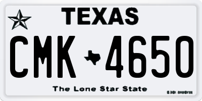 TX license plate CMK4650