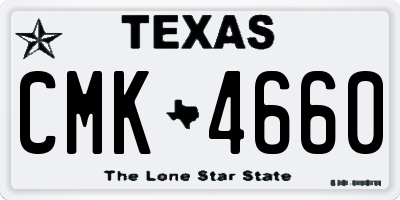 TX license plate CMK4660