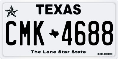 TX license plate CMK4688