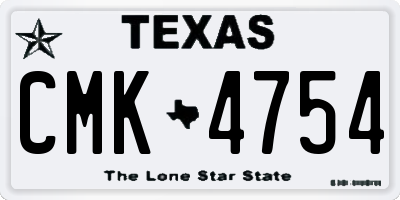 TX license plate CMK4754