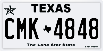 TX license plate CMK4848