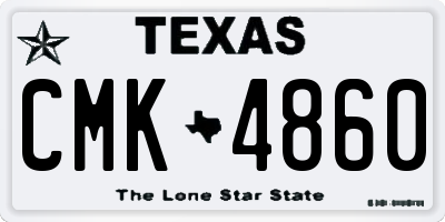 TX license plate CMK4860